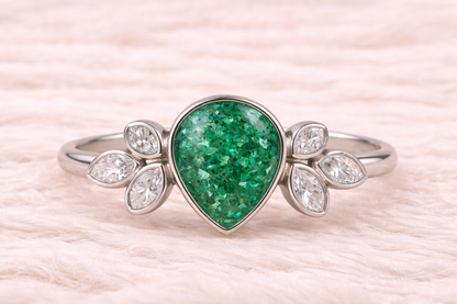 Pear Shape Memorial Ashes Ring