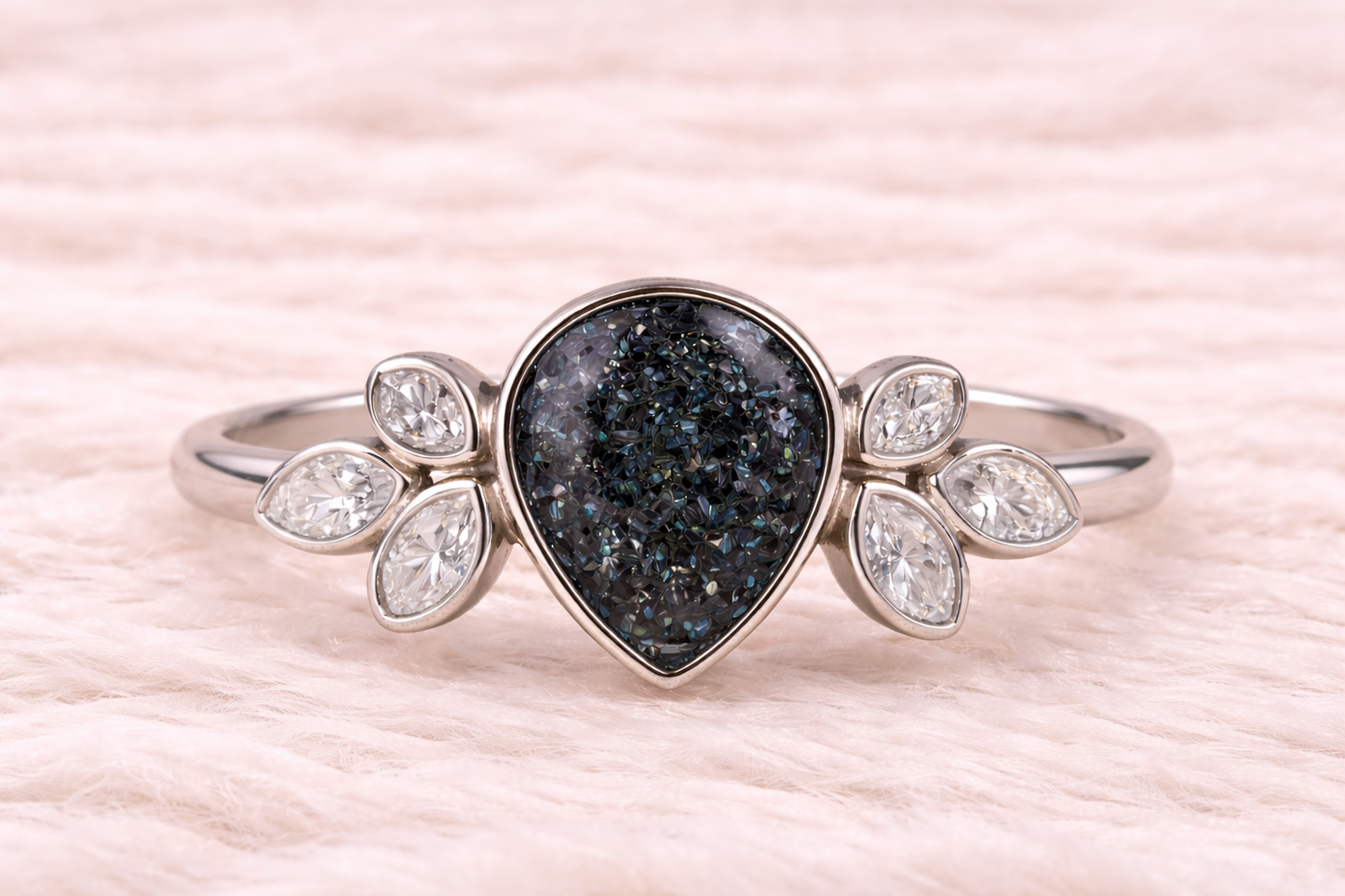 Pear Shape Memorial Ashes Ring