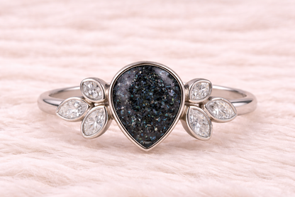 Pear Shape Memorial Ashes Ring