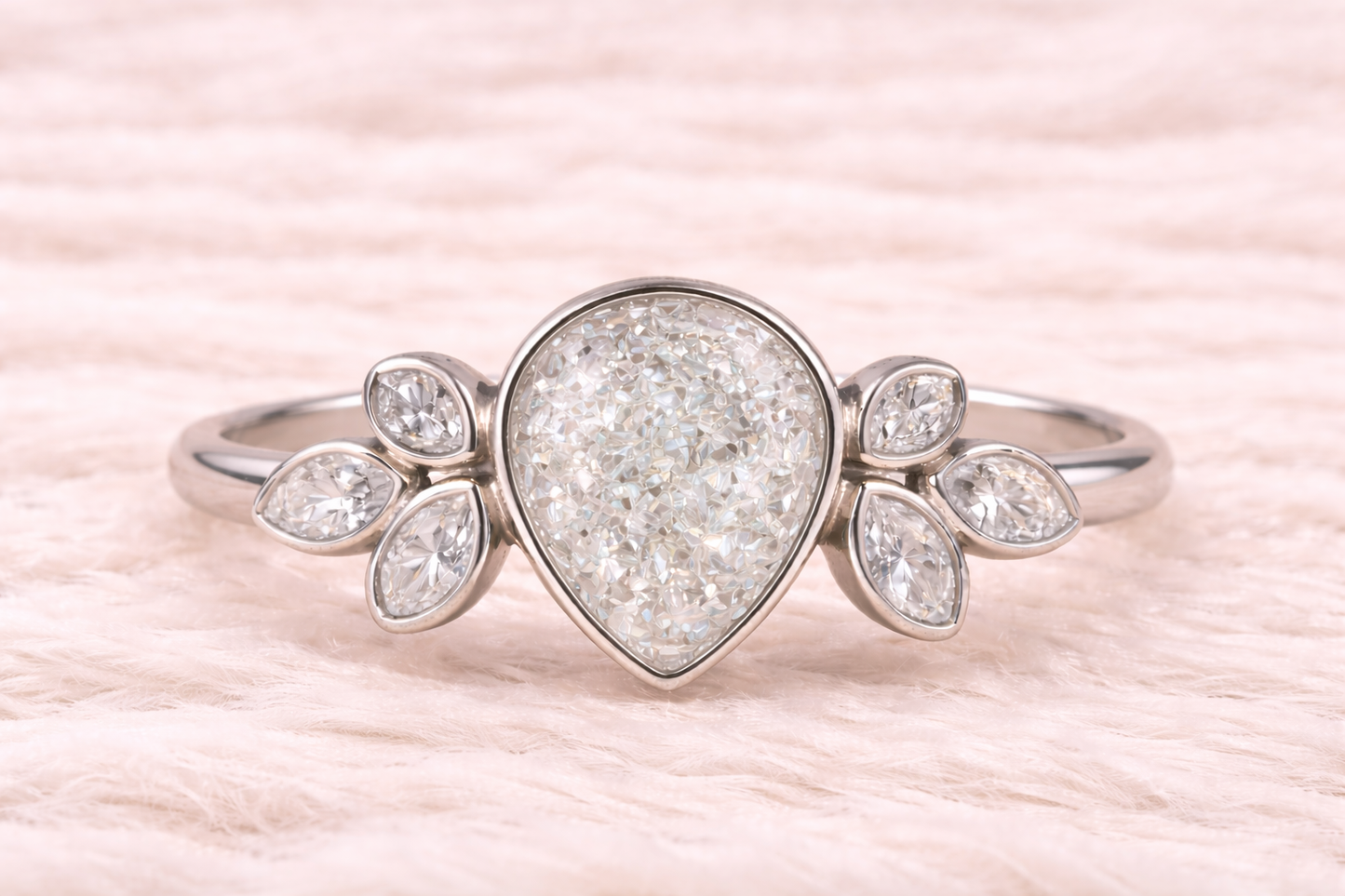 Pear Shape Memorial Ashes Ring