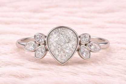 Pear Shape Memorial Ashes Ring
