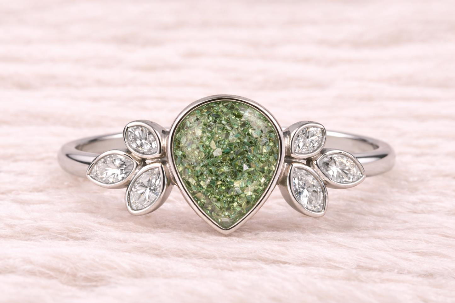 Pear Shape Memorial Ashes Ring