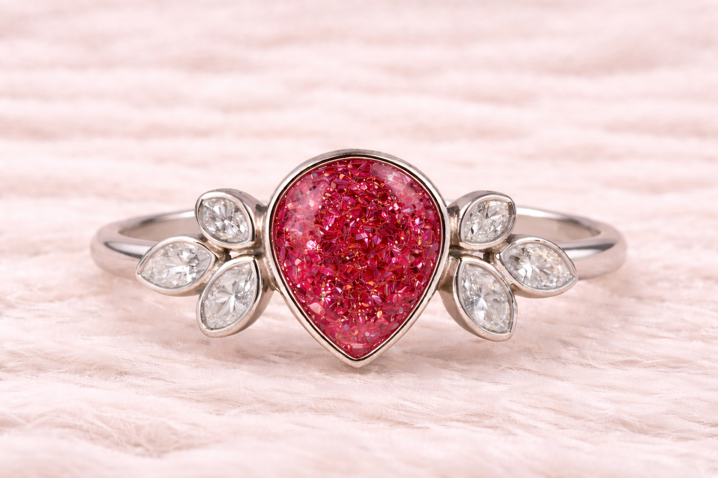 Pear Shape Memorial Ashes Ring