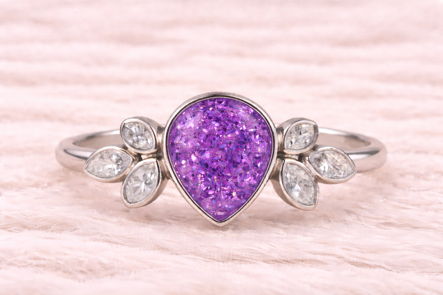 Pear Shape Memorial Ashes Ring