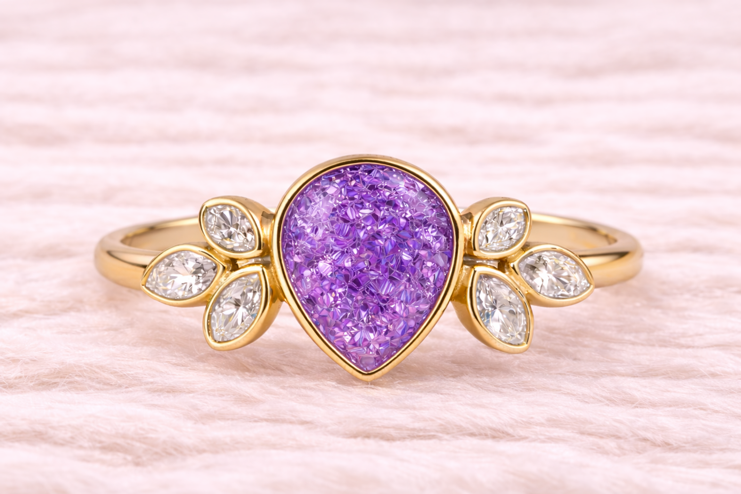 Pear Shape Memorial Ashes Ring
