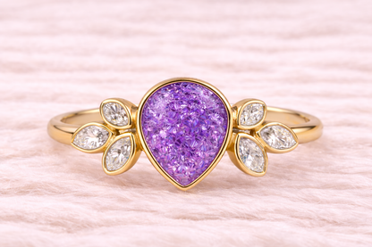 Pear Shape Memorial Ashes Ring