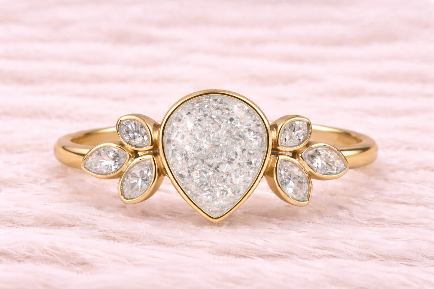 Pear Shape Memorial Ashes Ring
