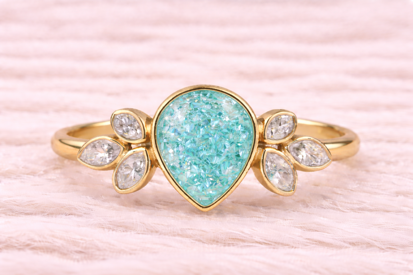 Pear Shape Memorial Ashes Ring