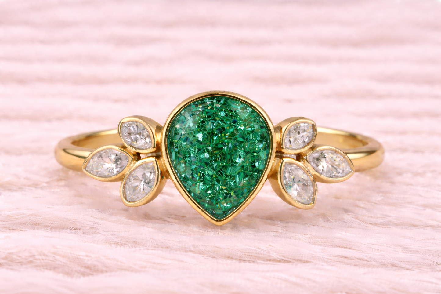Pear Shape Memorial Ashes Ring
