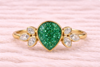 Pear Shape Memorial Ashes Ring