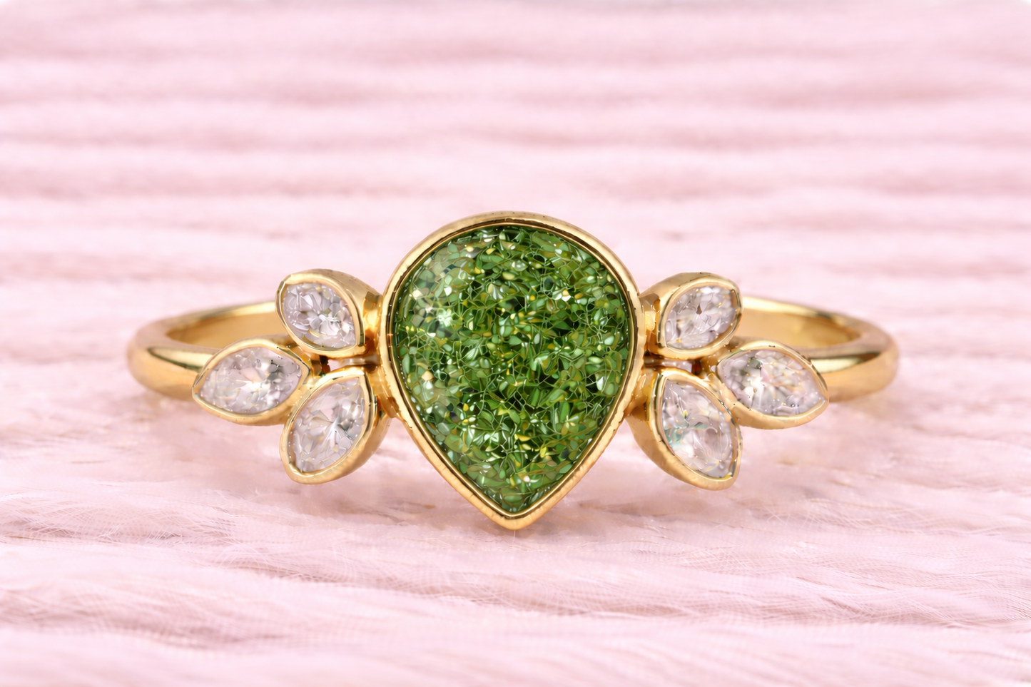 Pear Shape Memorial Ashes Ring