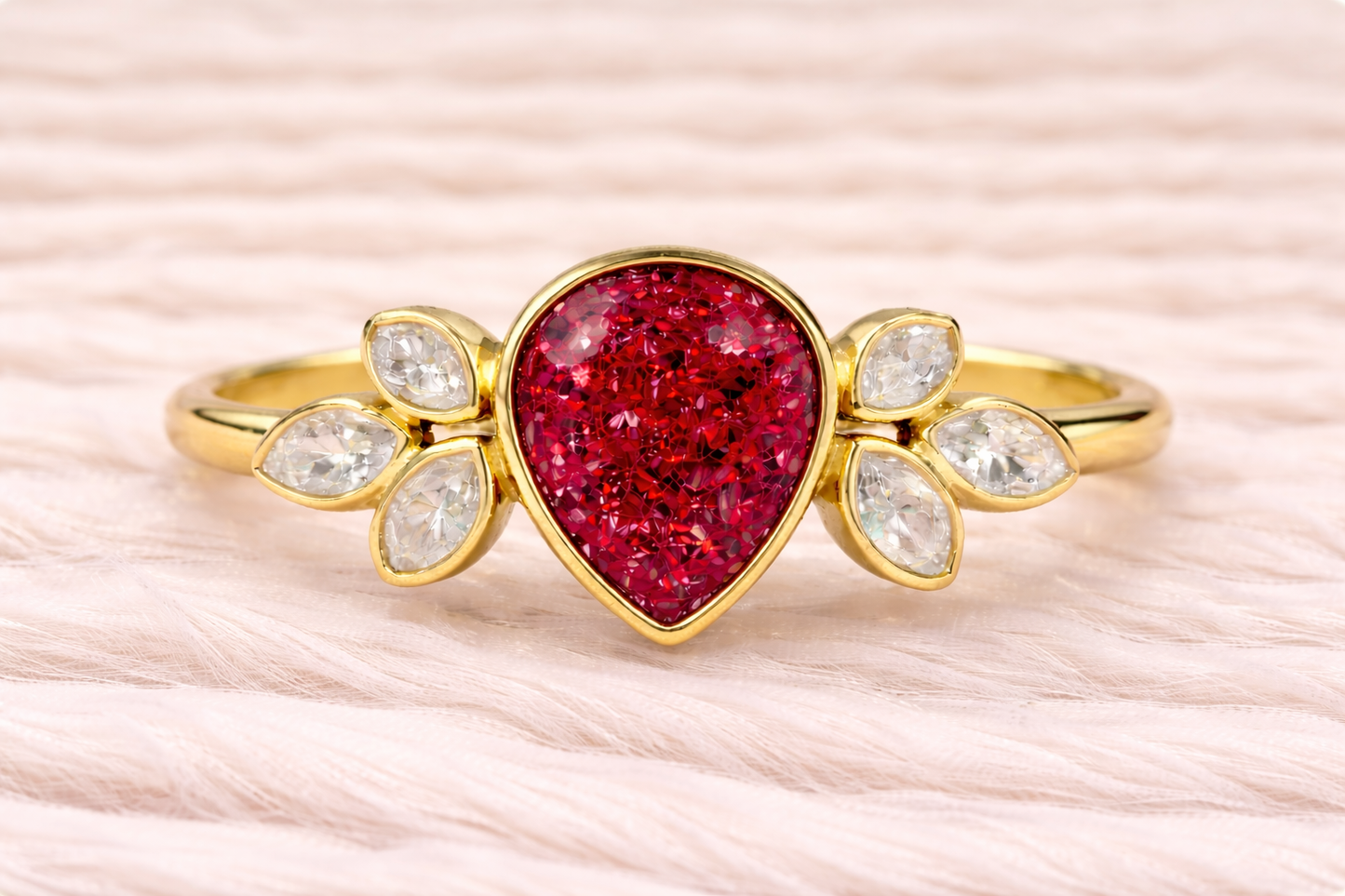 Pear Shape Memorial Ashes Ring