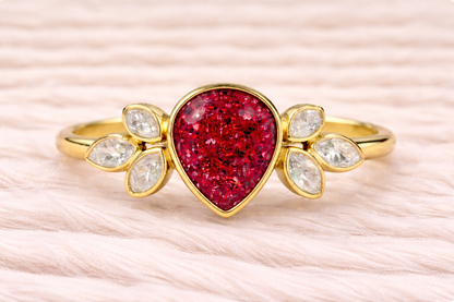Pear Shape Memorial Ashes Ring