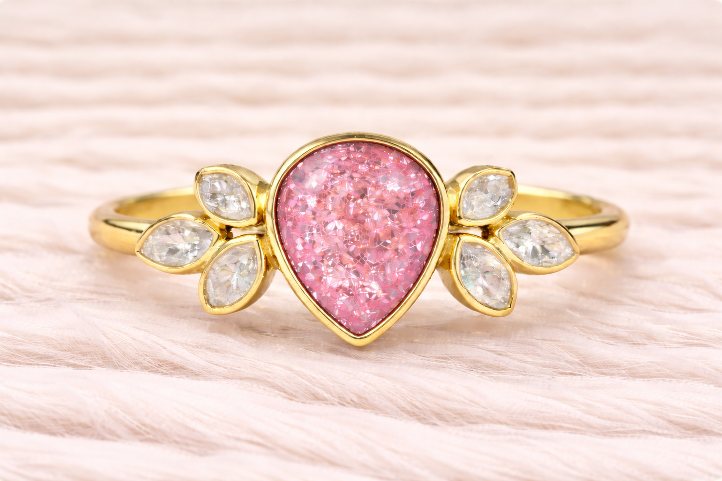 Pear Shape Memorial Ashes Ring