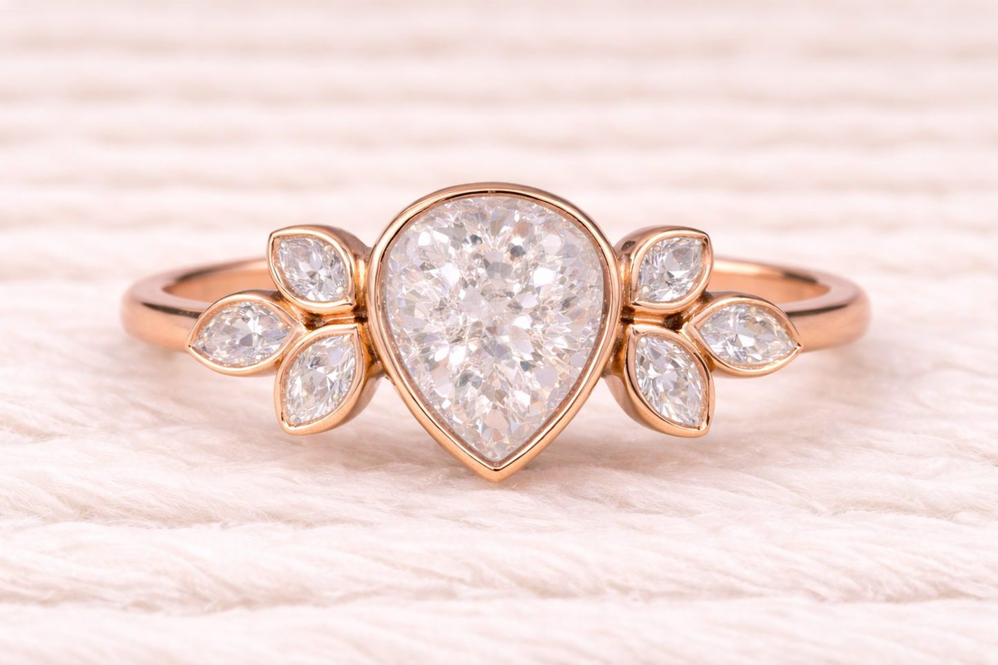 Pear Shape Memorial Ashes Ring
