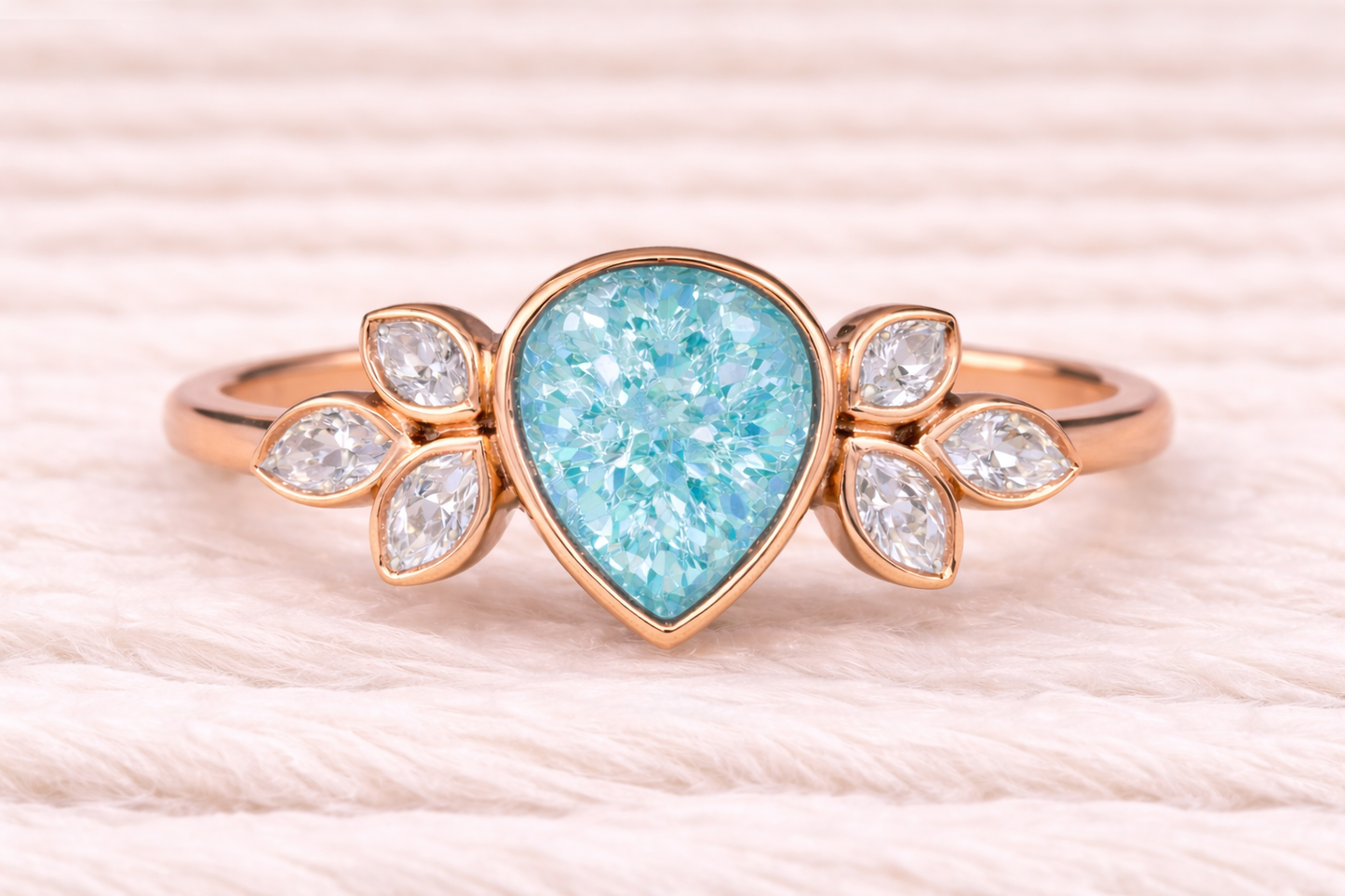 Pear Shape Memorial Ashes Ring