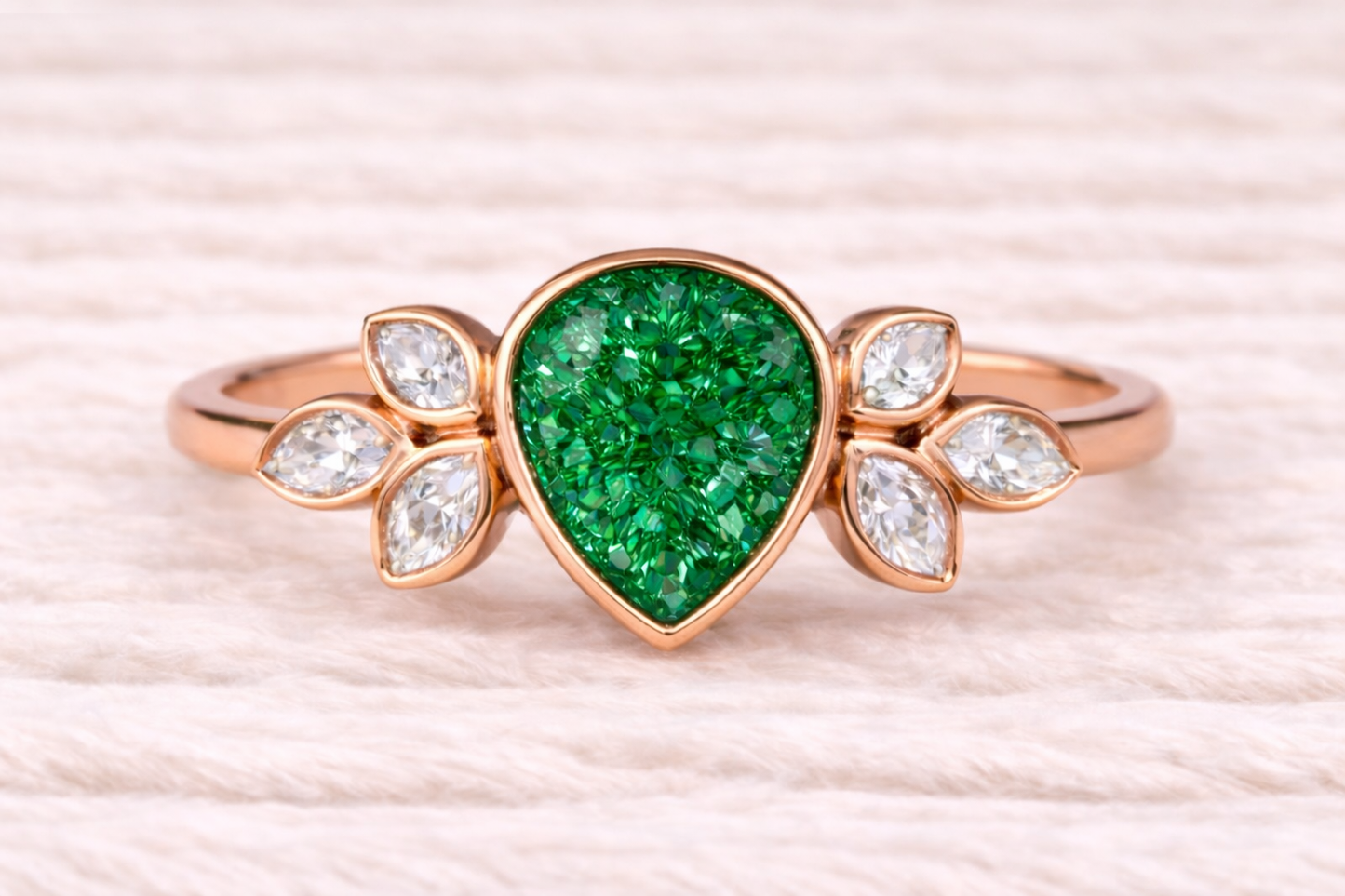 Pear Shape Memorial Ashes Ring