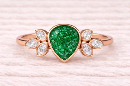 Pear Shape Memorial Ashes Ring