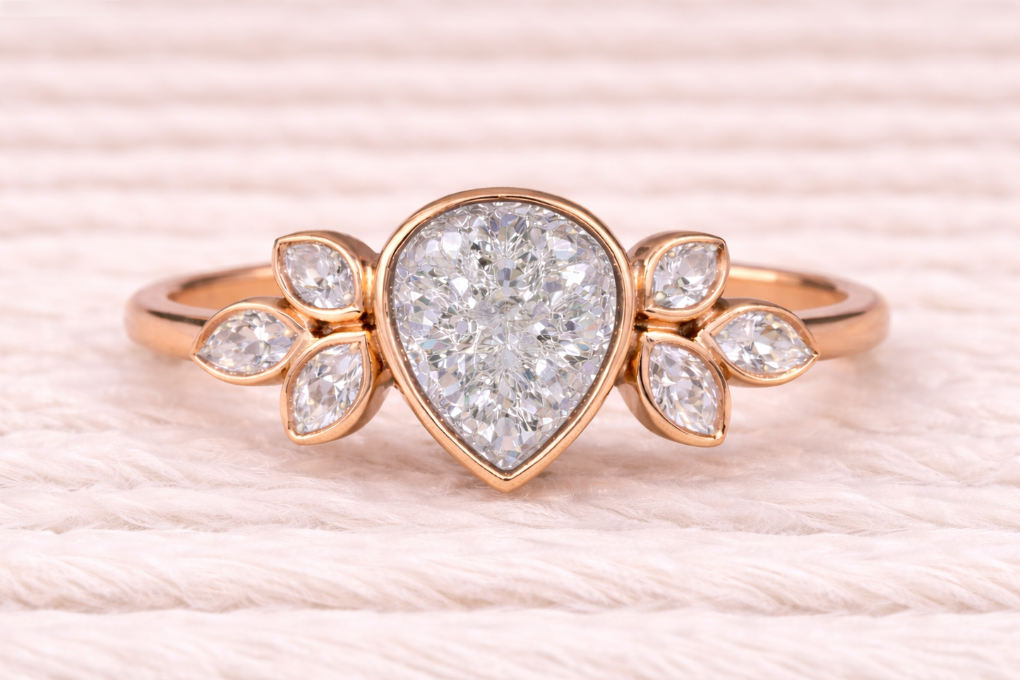Pear Shape Memorial Ashes Ring
