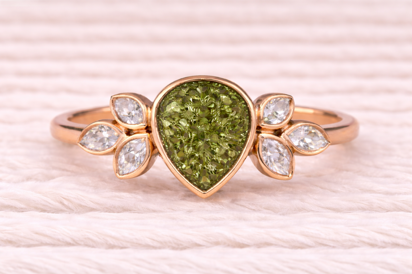 Pear Shape Memorial Ashes Ring
