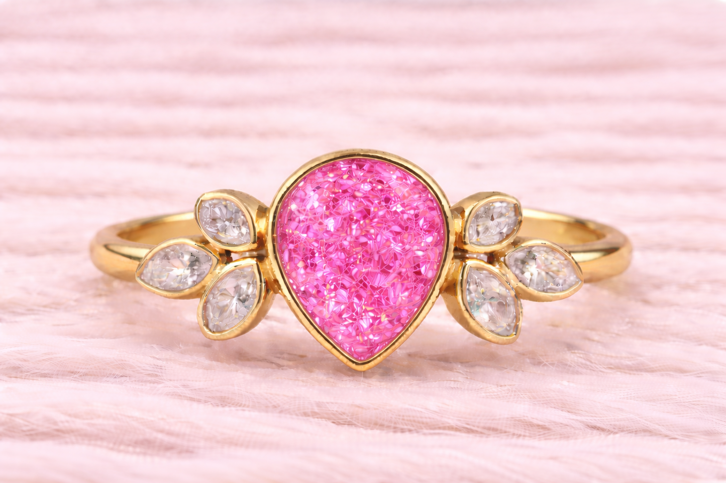 Pear Shape Memorial Ashes Ring