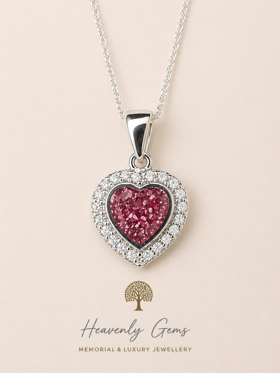 Louise Diamanté Heart Necklace