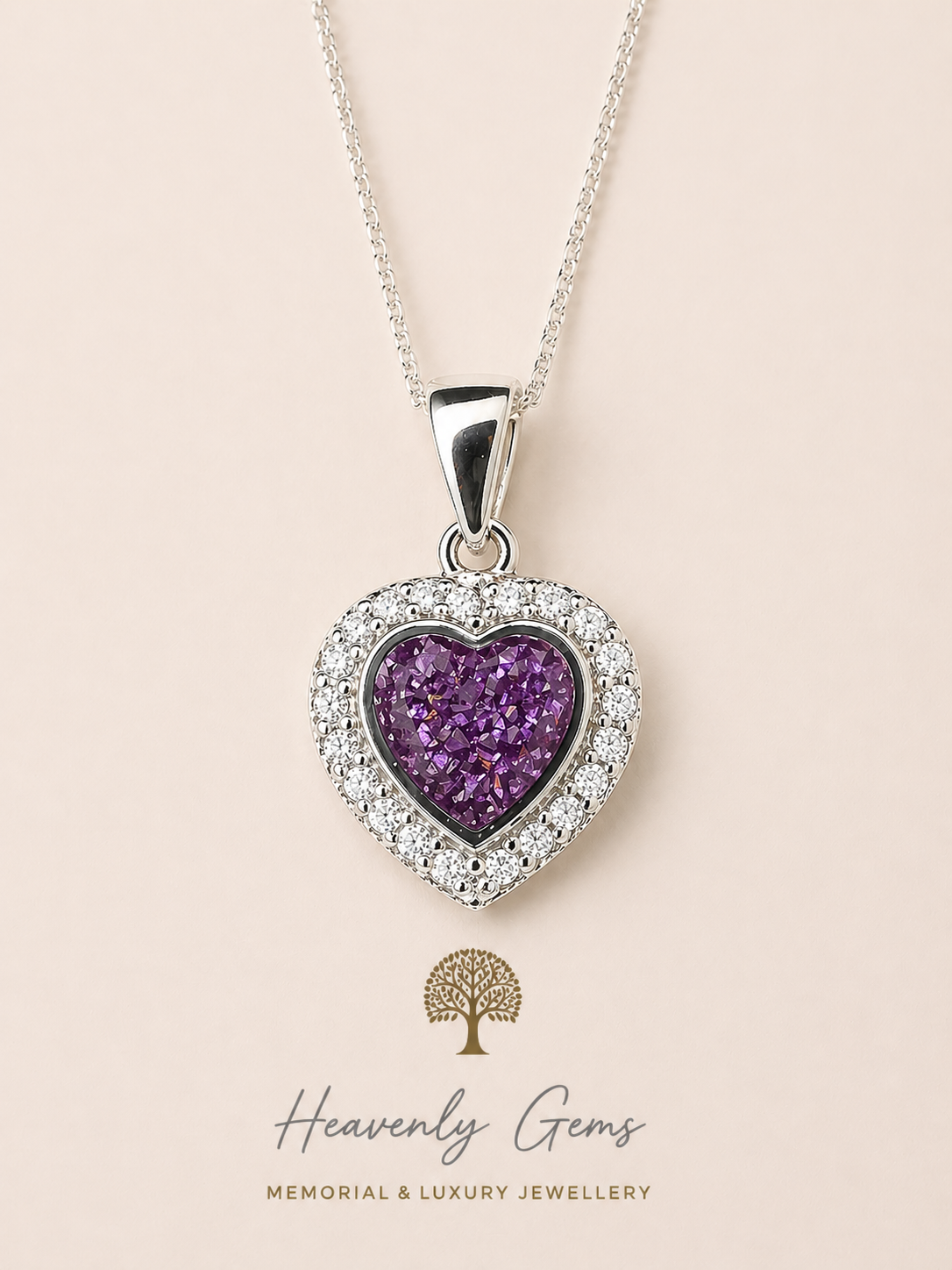 Louise Diamanté Heart Necklace