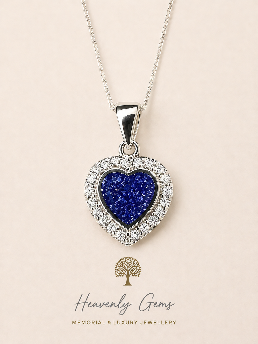 Louise Diamanté Heart Necklace