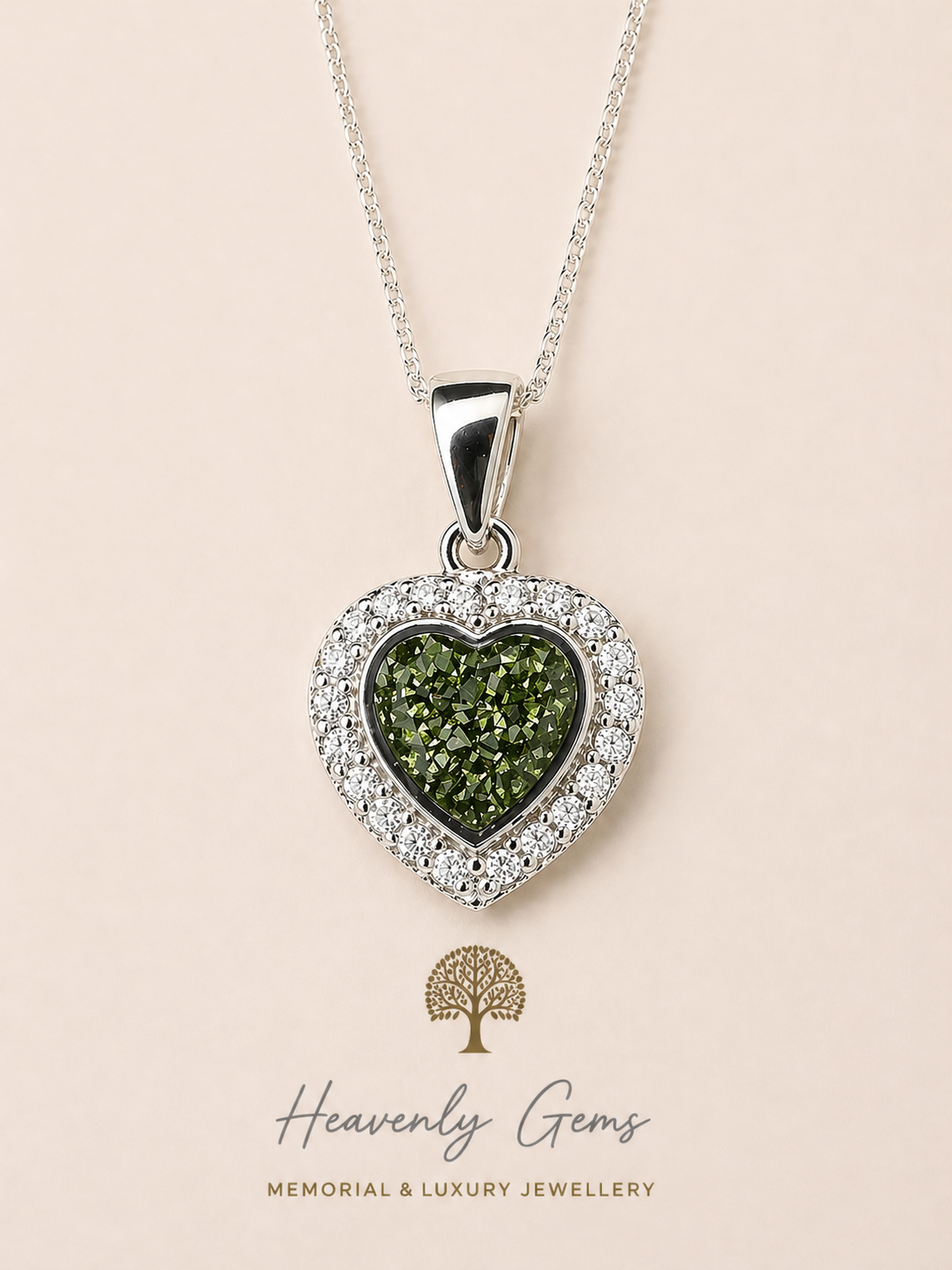 Louise Diamanté Heart Necklace