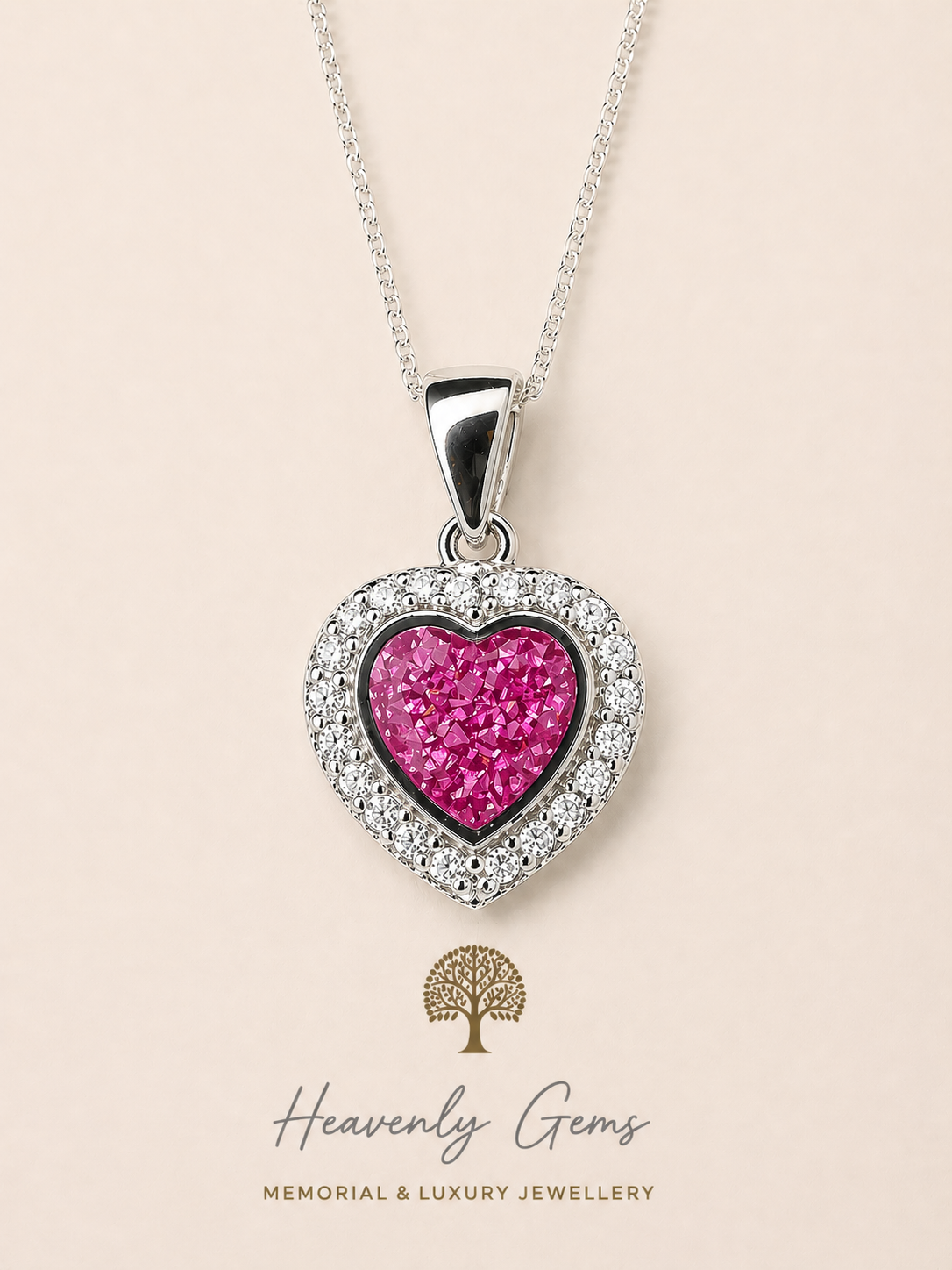 Louise Diamanté Heart Necklace
