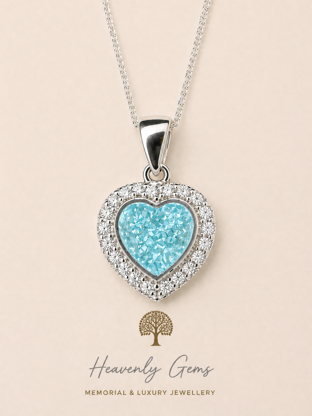 Louise Diamanté Heart Necklace