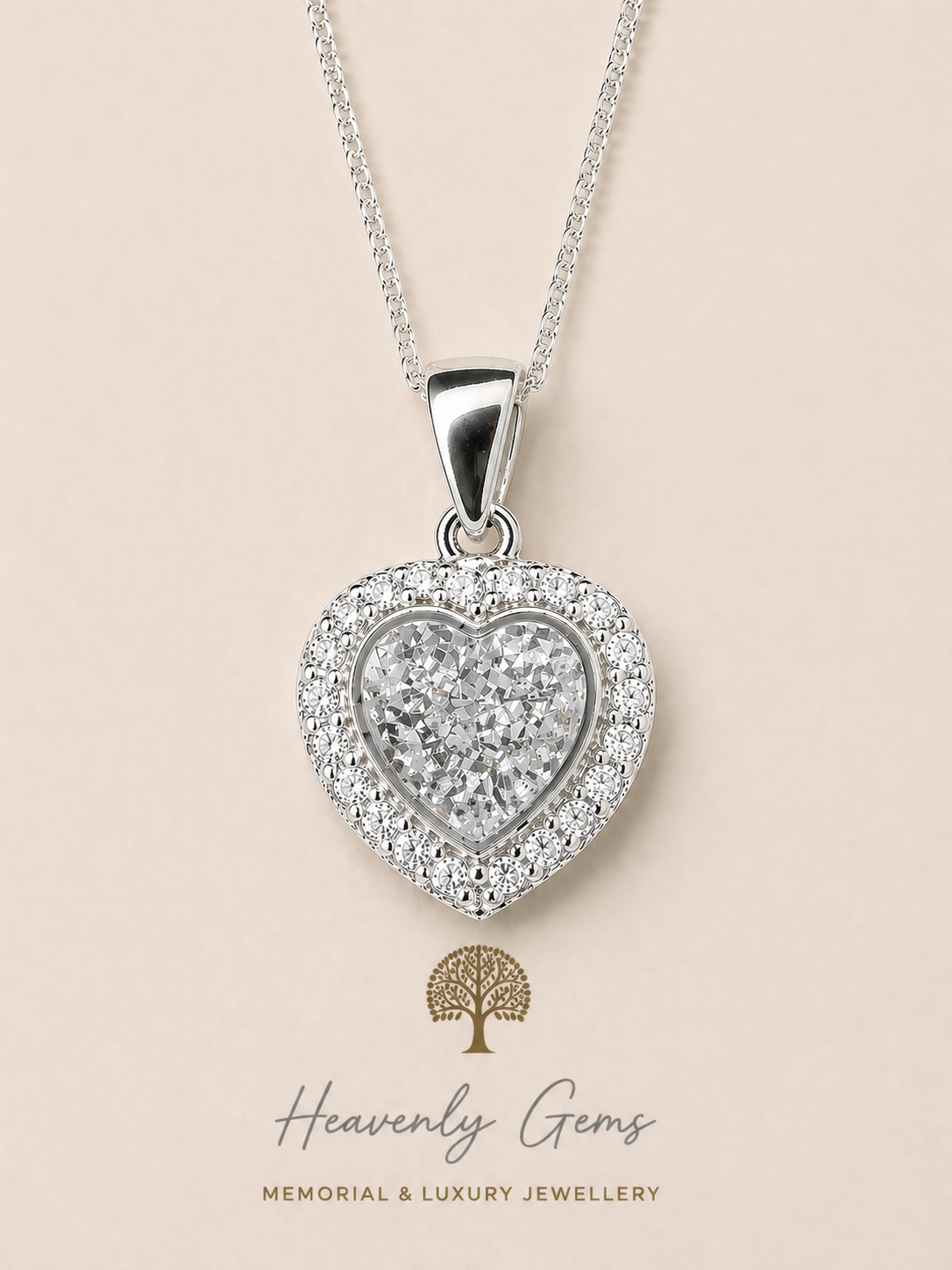Louise Diamanté Heart Necklace