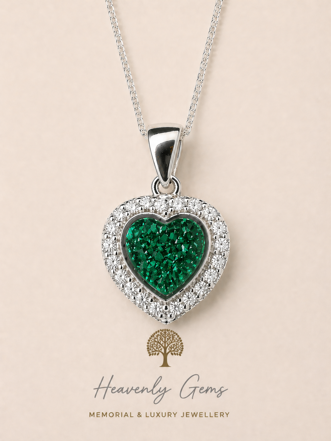 Louise Diamanté Heart Necklace