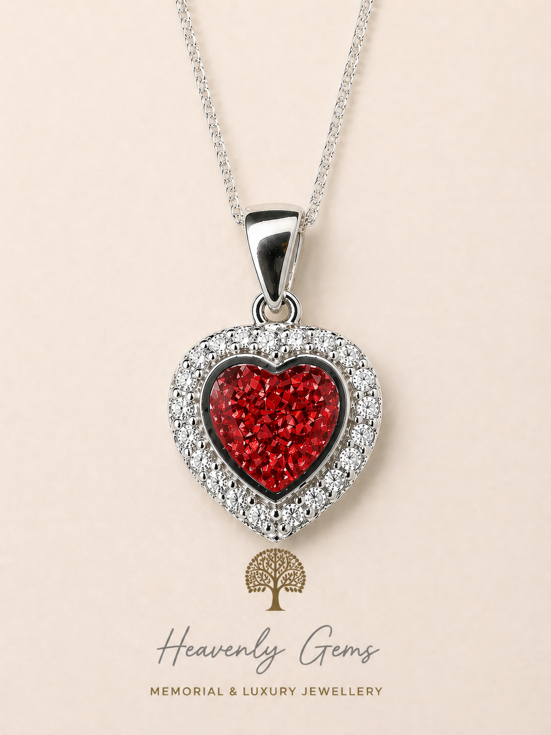 Louise Diamanté Heart Necklace