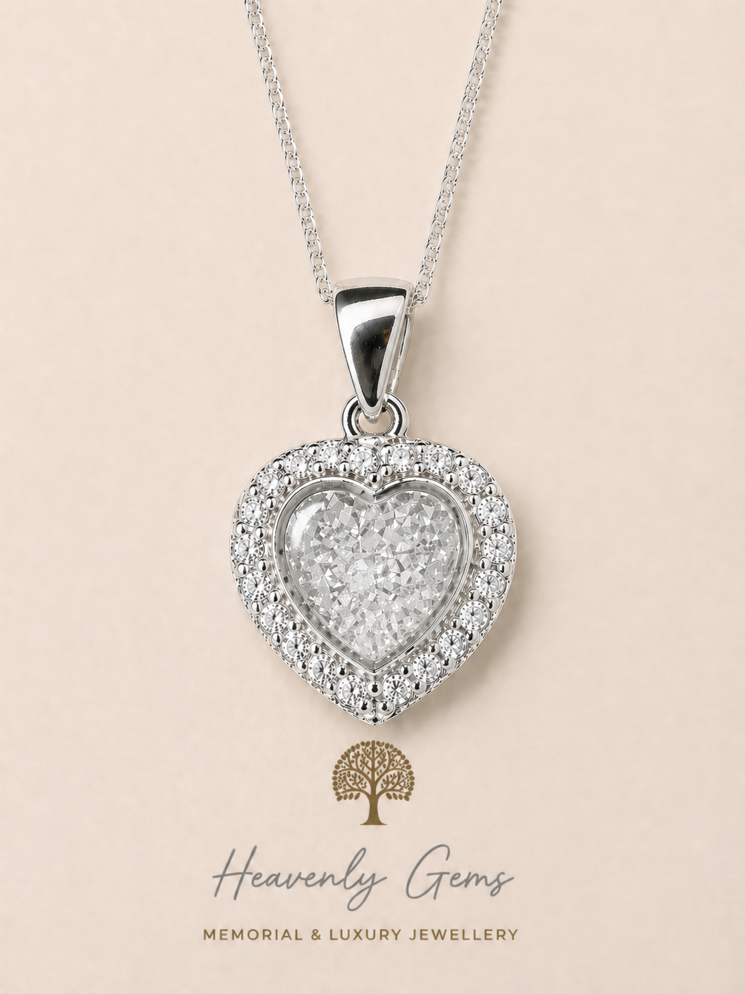 Louise Diamanté Heart Necklace