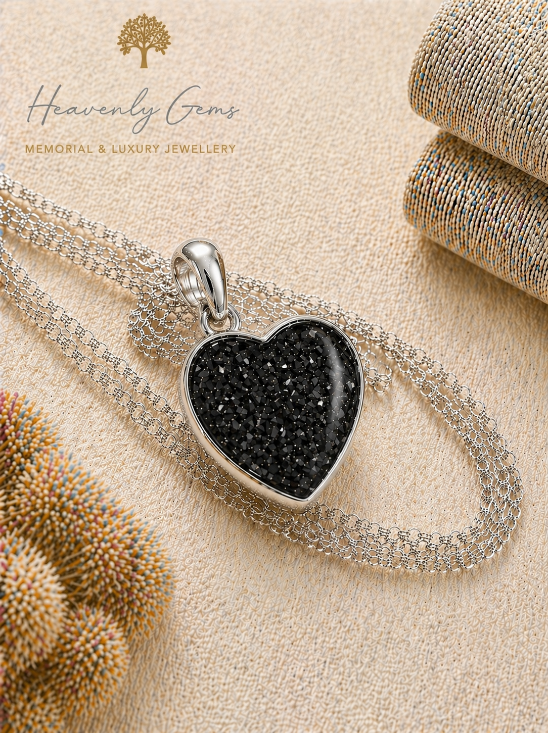 Sterling Silver Heart Memorial Necklace