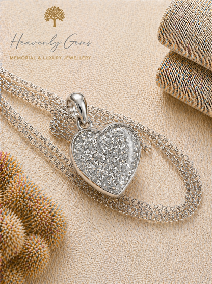 Sterling Silver Heart Memorial Necklace
