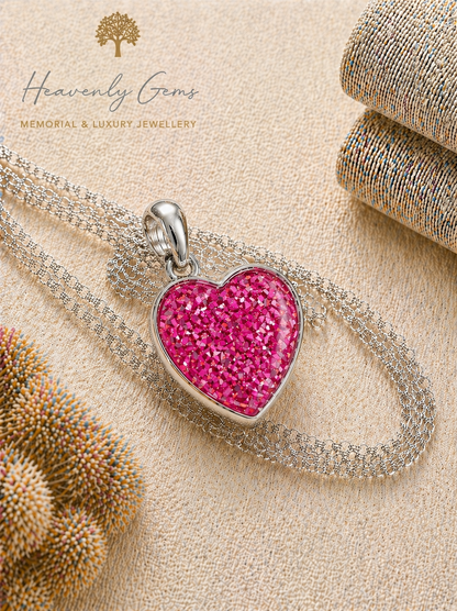 Sterling Silver Heart Memorial Necklace