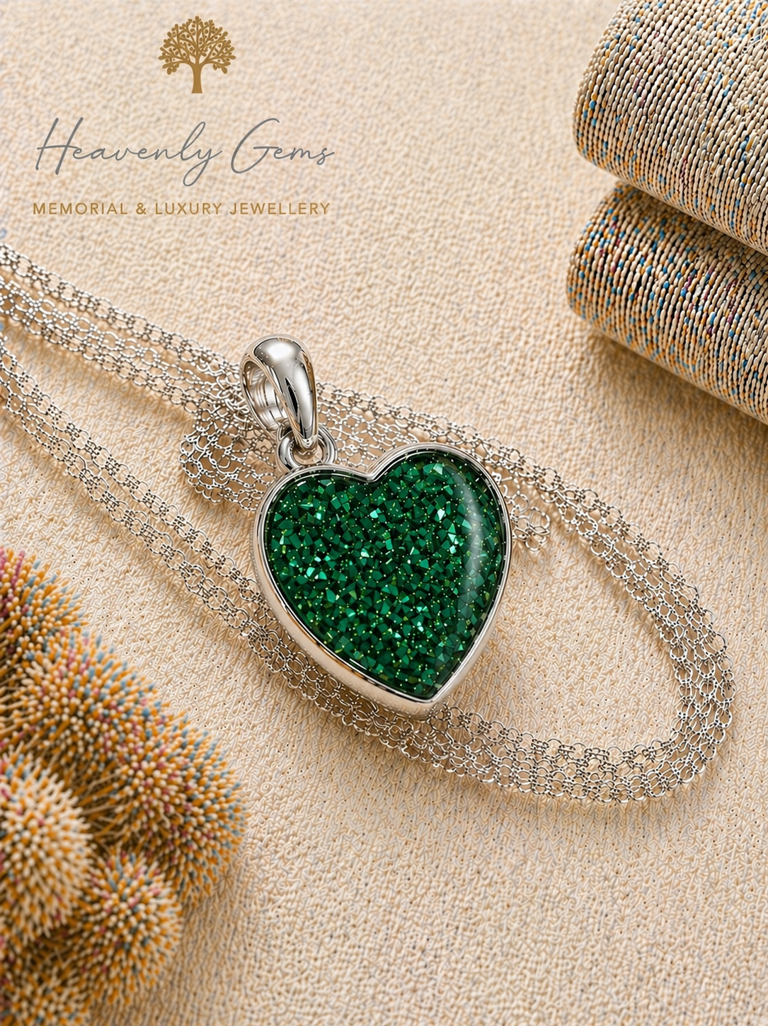 Sterling Silver Heart Memorial Necklace