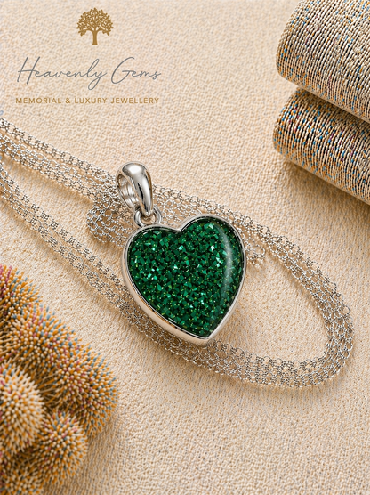 Sterling Silver Heart Memorial Necklace