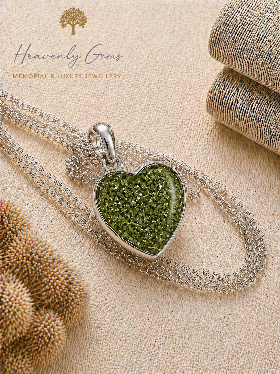 Sterling Silver Heart Memorial Necklace