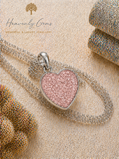Sterling Silver Heart Memorial Necklace