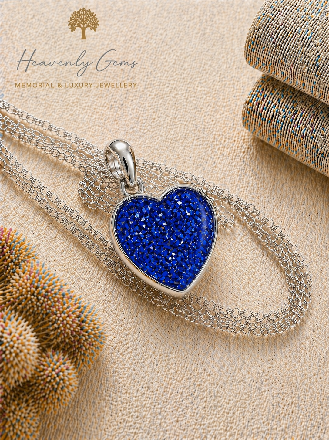 Sterling Silver Heart Memorial Necklace