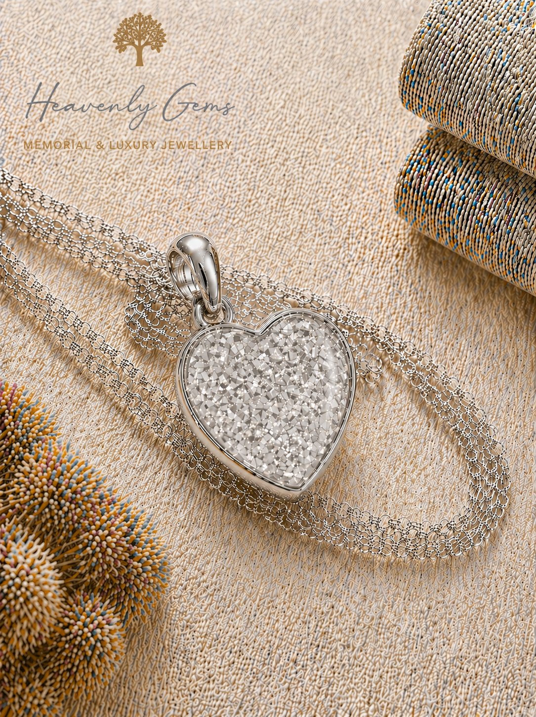 Sterling Silver Heart Memorial Necklace