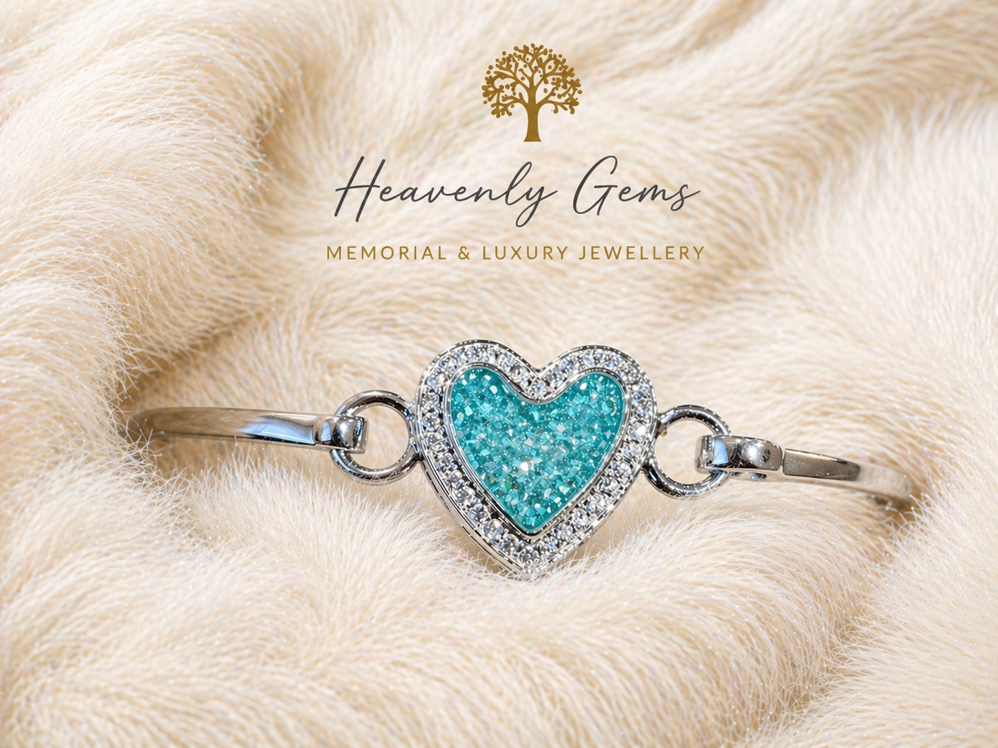 Sterling silver heart infinity bangle