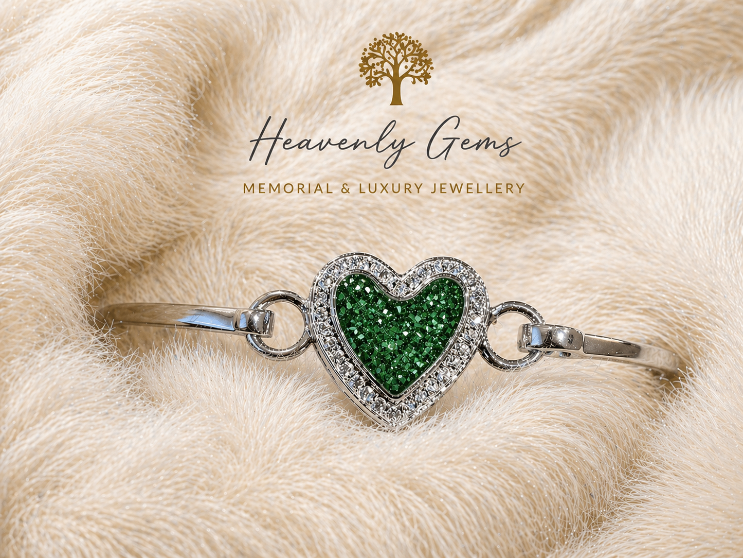Sterling silver heart infinity bangle