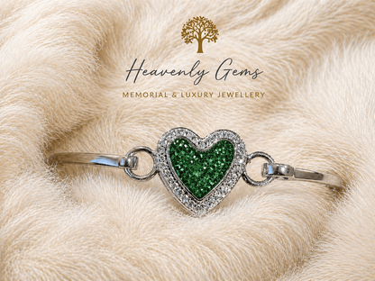 Sterling silver heart infinity bangle