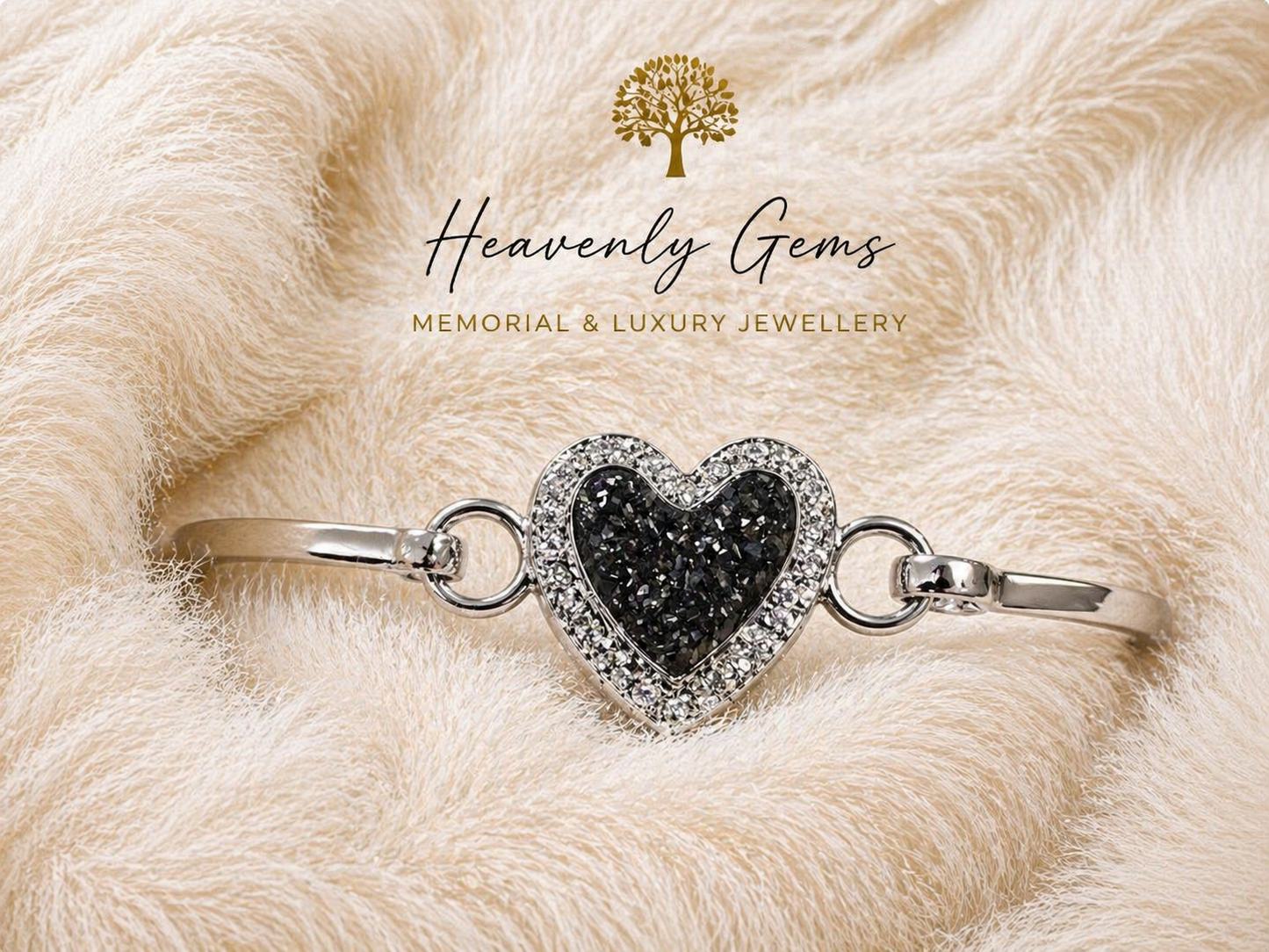 Sterling silver heart infinity bangle