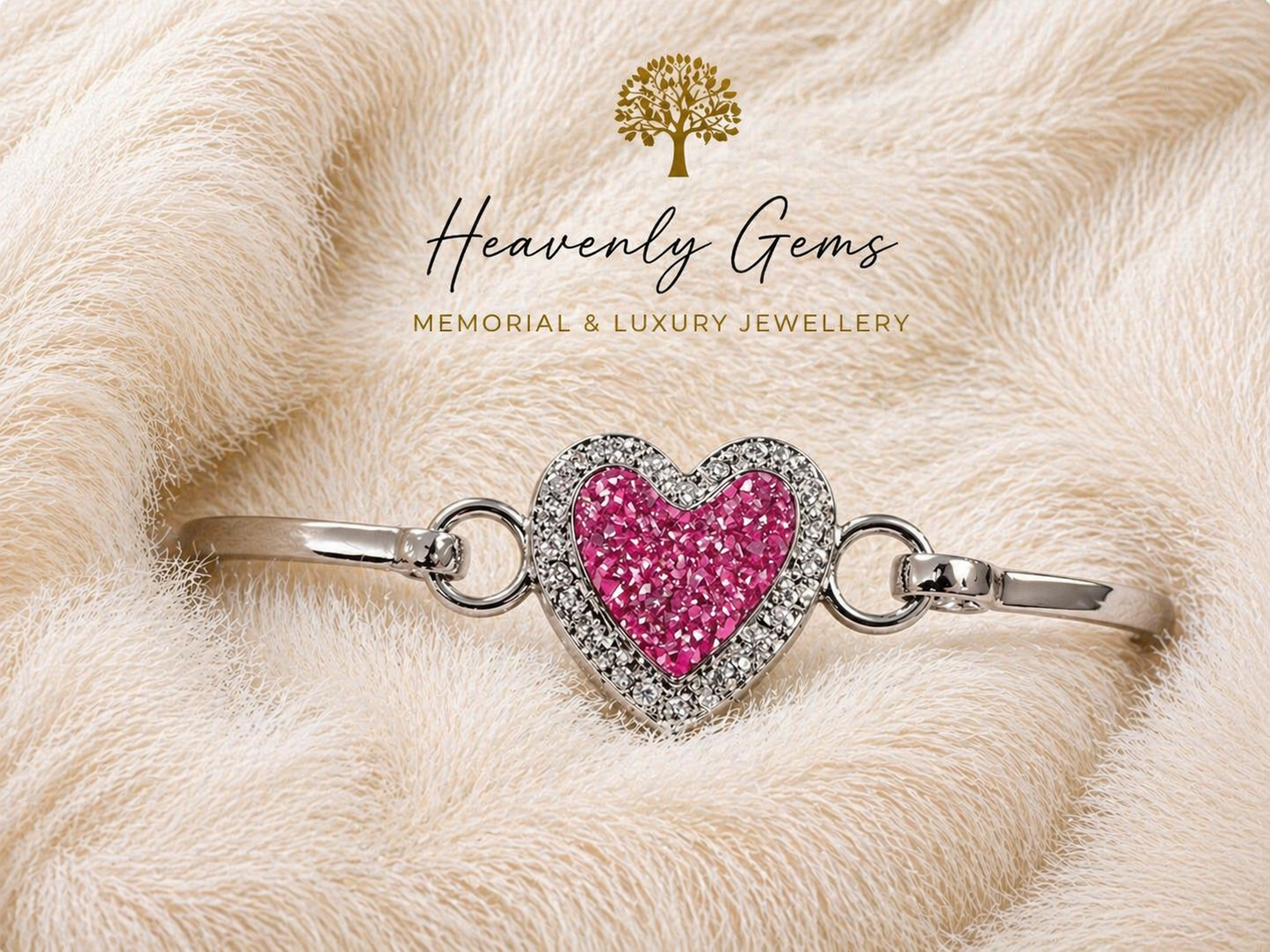 Sterling silver heart infinity bangle