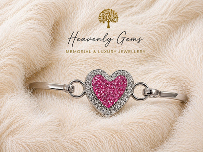 Sterling silver heart infinity bangle